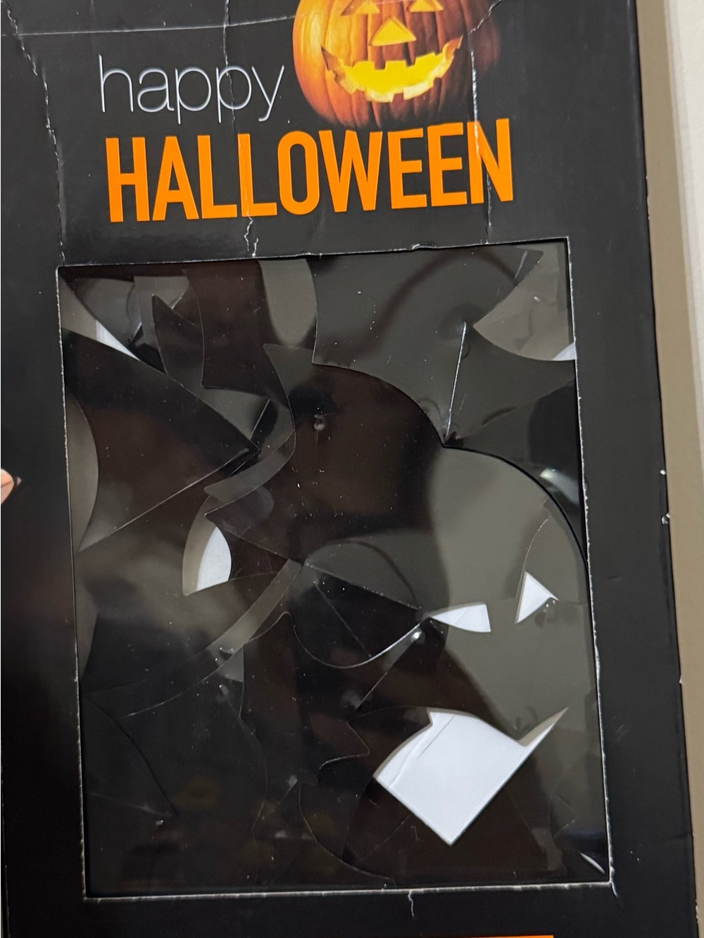 Happy Halloween Wall Sign - Black and Orange Halloween Wall Decor